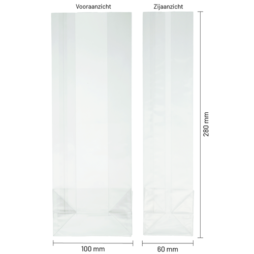 Blokbodemzakjes plastic transparant 100 + 60 x 280 mm - per 100 stuks-3