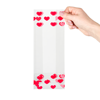 Blokbodemzakjes transparant bedrukt 'hartjes' 100 + 60 x 280 mm - per 100 stuks-2