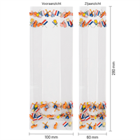 Blokbodemzakjes transparant bedrukt 'Nederland' 100 + 60 x 280 mm - per 100 stuks-3