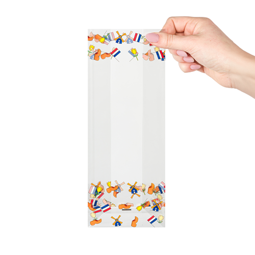 Blokbodemzakjes transparant bedrukt 'Nederland' 100 + 60 x 280 mm - per 100 stuks-2