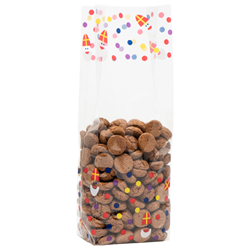 Blokbodemzakjes transparant bedrukt 'Sinterklaas' 100 + 60 x 280 mm - per 100 stuks