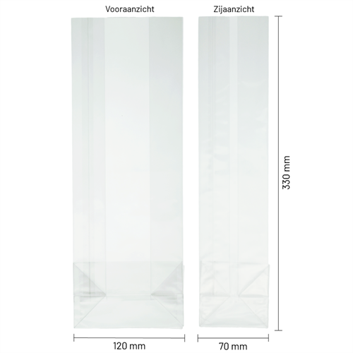 Blokbodemzakjes plastic transparant 120 + 70 x 330 mm - per 100 stuks-3