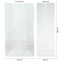 Blokbodemzakjes plastic transparant 140 + 80 x 260 mm - per 100 stuks-3