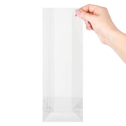 Blokbodemzakjes plastic transparant 140 + 80 x 260 mm - per 100 stuks-2