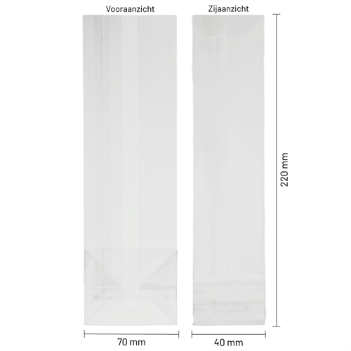 Blokbodemzakjes plastic transparant 70 + 40 x 220 mm - per 100 stuks-3