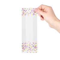 Blokbodemzakjes transparant bedrukt 'feest' 70 + 40 x 220 mm - per 100 stuks-2