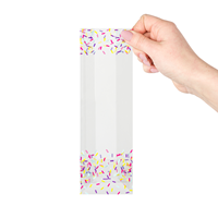 Blokbodemzakjes transparant bedrukt 'feest' 80 + 50 x 250 mm - per 100 stuks-2
