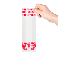 Blokbodemzakjes transparant bedrukt 'hartjes' 80 + 50 x 250 mm - per 100 stuks-2