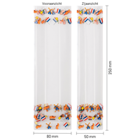 Blokbodemzakjes transparant bedrukt 'Nederland' 80 + 50 x 250 mm - per 100 stuks-3