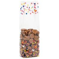 Blokbodemzakjes transparant bedrukt 'Sinterklaas' 80 + 50 x 250 mm - per 100 stuks