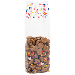Blokbodemzakjes transparant bedrukt 'Sinterklaas' 80 + 50 x 250 mm - per 100 stuks