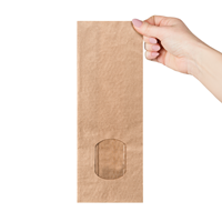 Blokbodemzakjes kraftpapier met venster 105 + 65 x 300 mm - per 100 stuks-3