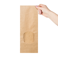 Blokbodemzakjes kraftpapier met venster 130 + 70 x 360 mm - per 100 stuks-3