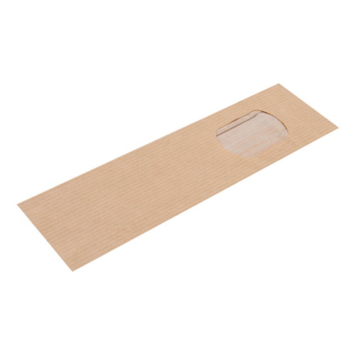 Blokbodemzakjes kraftpapier met venster 55 + 30 x 175 mm - per 100 stuks-2