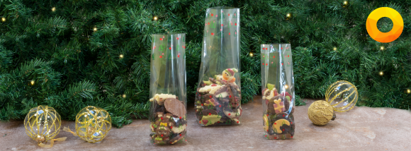 Cat. Blokbodemzakjes bedrukt 'kerst' (V2)