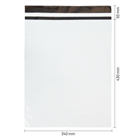 Verzendzakken 340 x 430 mm plastic (COEX) - per 100 stuks-1