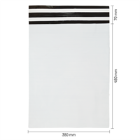 Verzendzakken 380 x 480 mm plastic (COEX) met retourstrip - per 100 stuks-1