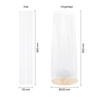 Diamantzakken transparant 110 x 600 x Ø200 mm - per 250 stuks-1