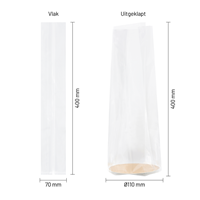 Diamantzakken transparant 70 x 400 x Ø110 mm - per 250 stuks-1
