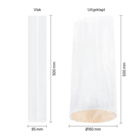 Diamantzakken transparant 85 x 500 x Ø160 mm - per 250 stuks-1