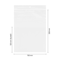 Gripzakjes met buidel 150 x 200 + 120 mm - 50 micron LDPE - per 500 stuks-1