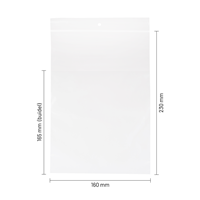 Gripzakjes met buidel 160 x 230 + 165 mm - 50 micron LDPE - per 500 stuks-1