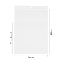 Gripzakjes met buidel 190 x 250 + 180 mm - 50 micron LDPE - per 500 stuks-1