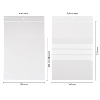 Gripzakjes met buidel en schrijfvlakken 160 x 230 + 165 mm - 50 micron LDPE - per 500 stuks-1