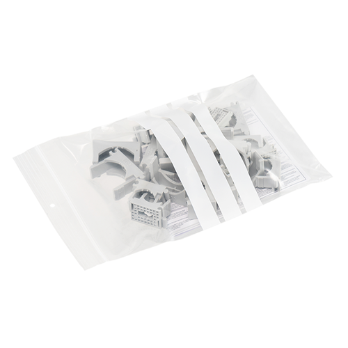 Gripzakjes met buidel en schrijfvlakken 160 x 230 + 165 mm - 50 micron LDPE - per 500 stuks