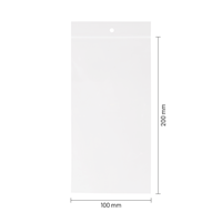 Gripzakjes transparant 100 x 200 mm - 90 micron LDPE - per 500 stuks-1