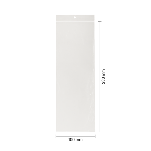 Gripzakjes transparant 100 x 280 mm - 90 micron LDPE - per 500 stuks-2