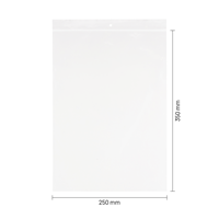 Gripzakjes transparant 250 x 350 mm - 90 micron LDPE - per 100 stuks-1