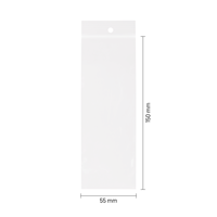 Gripzakjes transparant 55 x 150 mm - 90 micron LDPE - per 1000 stuks-1