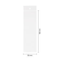 Gripzakjes transparant 55 x 180 mm - 90 micron LDPE - per 1000 stuks-1