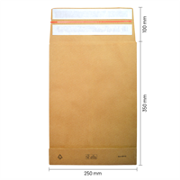 Verzendzakken 250 + 50 x 350 mm papier (E-Green) met retourstrip - per 250 stuks-1