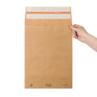 Verzendzakken 250 + 50 x 350 mm papier (E-Green) met retourstrip - per 250 stuks-3