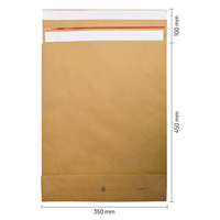 Verzendzakken 350 + 80 x 450 mm papier (E-Green) met retourstrip - per 200 stuks-1