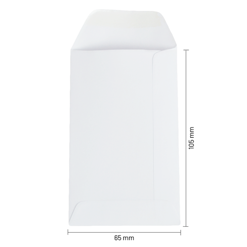 Loonzakjes 65 x 105 mm wit papier - per 1000 stuks-3
