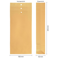 Monsterzak 100 x 245 x 40 mm bruin kraft - per 250 stuks-3