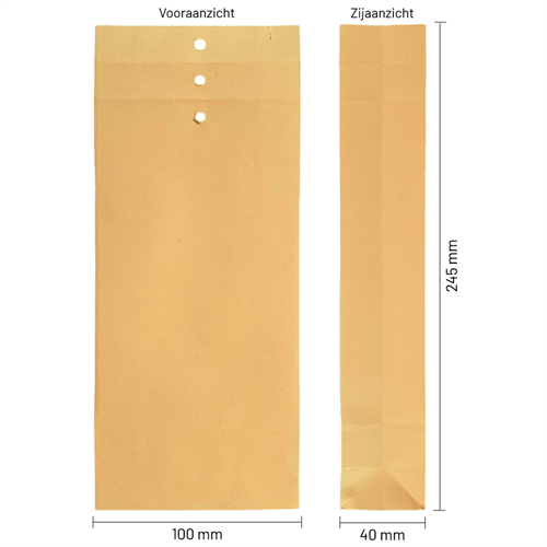 Monsterzak 100 x 245 x 40 mm bruin kraft - per 250 stuks-3