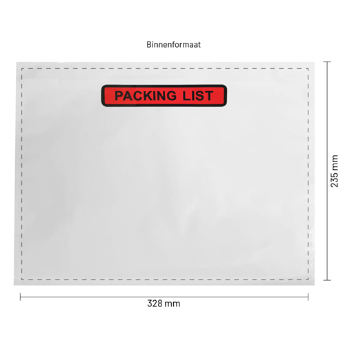 Paklijst enveloppen 328 x 235 mm (A4) plastic - Packing List - per 500 stuks-3