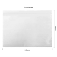 Paklijst enveloppen 225 x 165 mm (A5) plastic - onbedrukt - extra sterk - per 1000 stuks-1