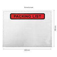 Paklijst enveloppen 225 x 165 mm (A5) plastic - Packing List - per 1000 stuks-3