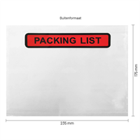 Paklijst enveloppen 225 x 165 mm (A5) plastic - Packing List - per 1000 stuks-1
