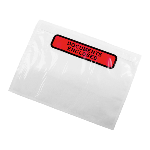 Paklijst enveloppen 165 x 122 mm (A6) plastic - Documents Enclosed - per 1000 stuks