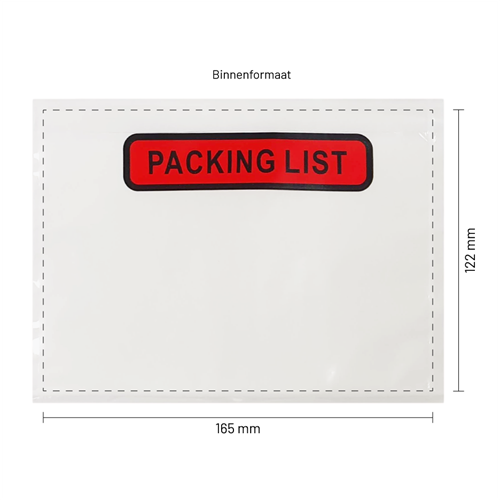 Paklijst enveloppen 165 x 122 mm (A6) plastic - Packing List - per 1000 stuks-3