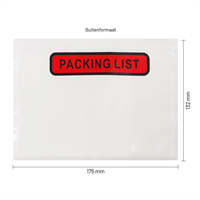 Paklijst enveloppen 165 x 122 mm (A6) plastic - Packing List - per 1000 stuks-1