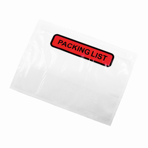 Paklijst enveloppen 165 x 122 mm (A6) plastic - Packing List - per 1000 stuks