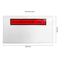Paklijst enveloppen 225 x 122 mm (DL) plastic - Documents Enclosed - per 1000 stuks-3