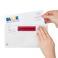 Paklijst enveloppen 225 x 122 mm (DL) plastic - Documents Enclosed - per 1000 stuks-2